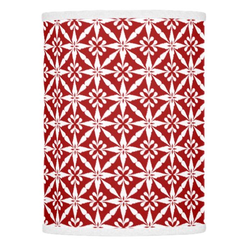 Ikat Star Pattern _ Dark Red and White Lamp Shade