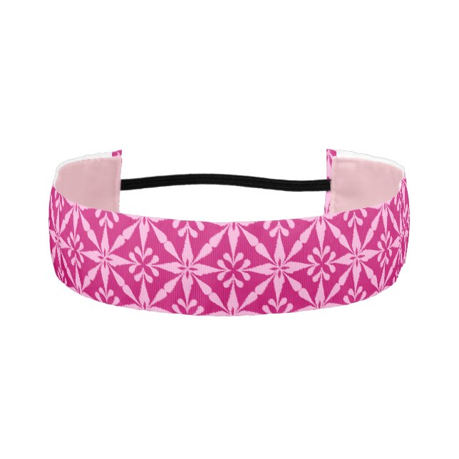 Ikat Star Pattern - Fuchsia Pink Athletic Headband (Front)