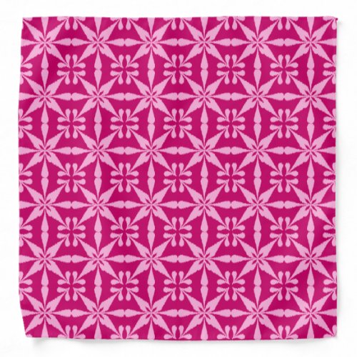 Ikat Star Pattern _ Fuchsia Pink Bandana