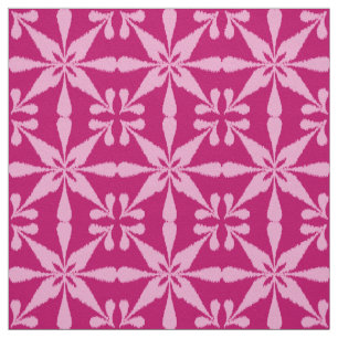 Ikat Star Pattern - Fuchsia Pink Fabric