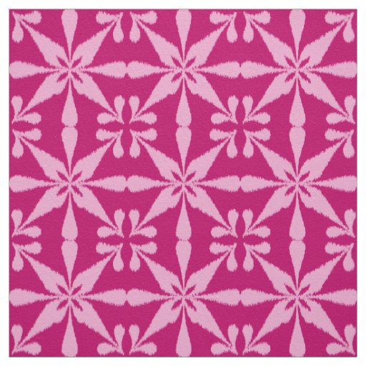 Ikat Star Pattern - Fuchsia Pink Fabric