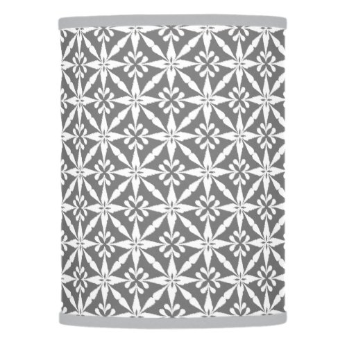 Ikat Star Pattern _ Grey  Gray and White Lamp Shade