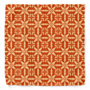 Ikat Star Pattern - Mandarin Orange Bandana