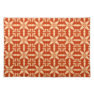 Ikat Star Pattern, Mandarin Orange Cloth Placemat