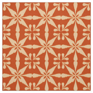 Ikat Star Pattern - Mandarin Orange Fabric