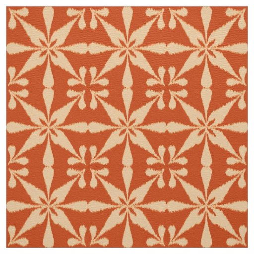 Ikat Star Pattern - Mandarin Orange Fabric