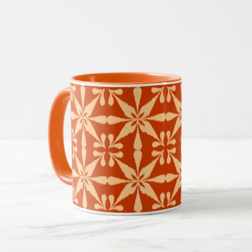 Ikat Star Pattern _ Mandarin Orange Mug