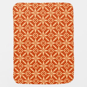 Ikat Star Pattern - Mandarin Orange Stroller Blanket