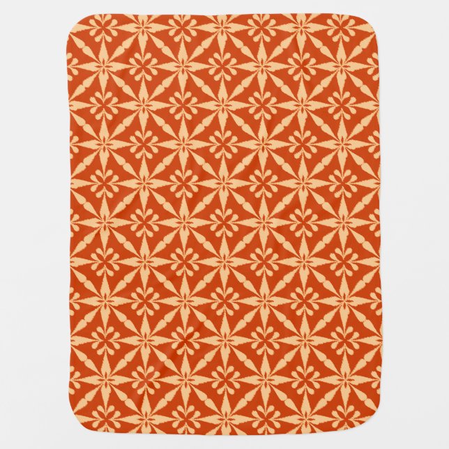 Ikat Star Pattern - Mandarin Orange Stroller Blanket (Front)