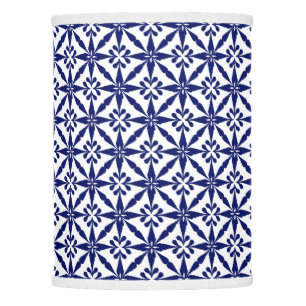 Ikat Star Pattern - Navy Blue and White Lamp Shade