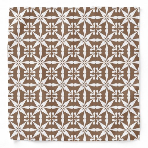 Ikat Star Pattern _ Taupe Tan and White Bandana