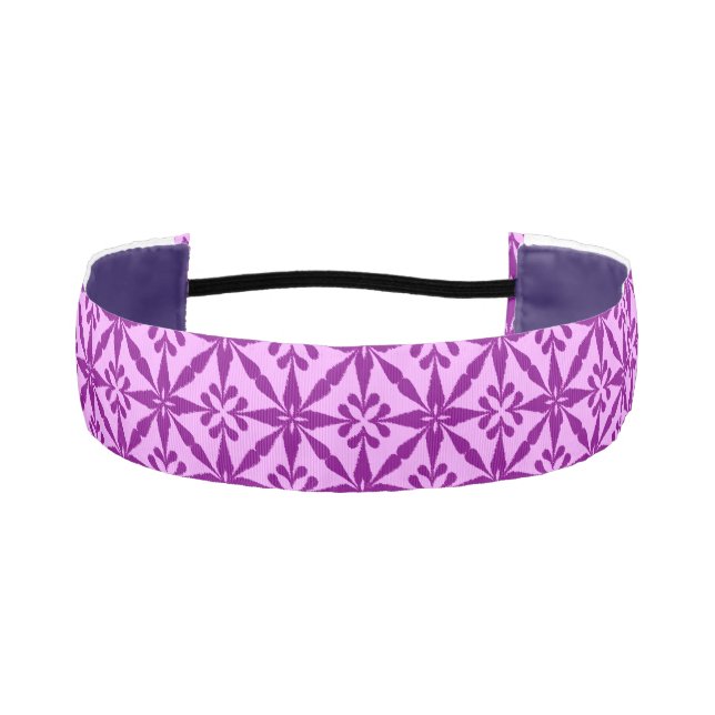 Ikat Star Pattern - Violet and Orchid Athletic Headband (Front)