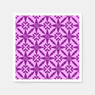 Ikat Star Pattern - Violet and Orchid Paper Napkins