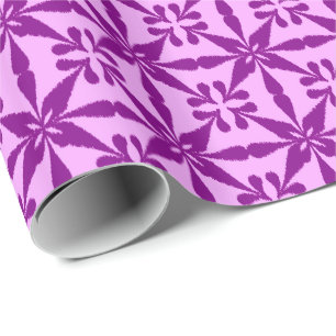 Ikat Star Pattern - Violet and Orchid Wrapping Paper