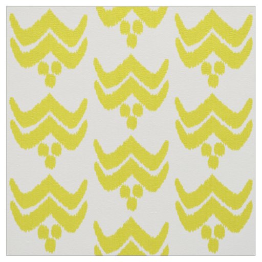 Ikat stylized floral - mustard gold and white fabric