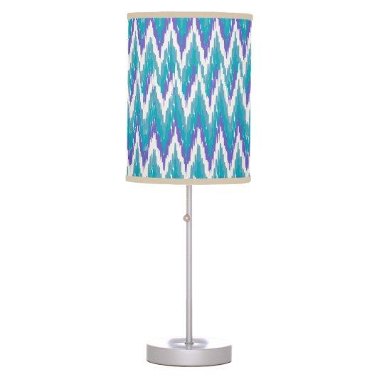 iKat Teal and Purple ZigZag Table Lamp (Front)