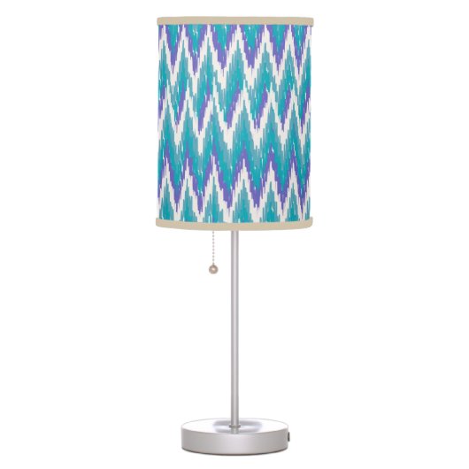 iKat Teal and Purple ZigZag Table Lamp (Right)