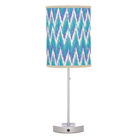 iKat Teal and Purple ZigZag Table Lamp (Back)