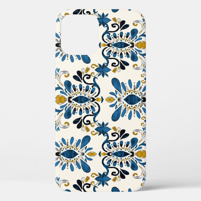 Ikat tie-dye, tribal watercolor Case-Mate iPhone case (Back)