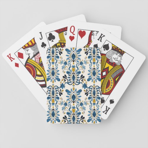 Ikat tie_dye tribal watercolor playing cards