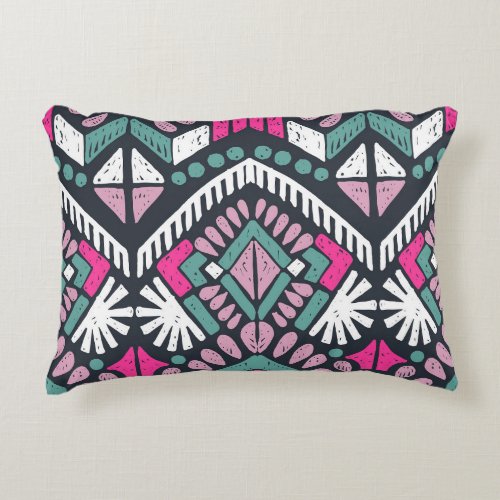 Ikat Tradition Geometric Ethnic Textile Accent Pillow