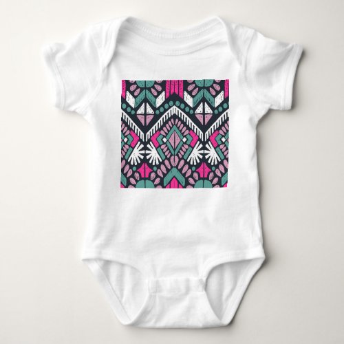 Ikat Tradition Geometric Ethnic Textile Baby Bodysuit