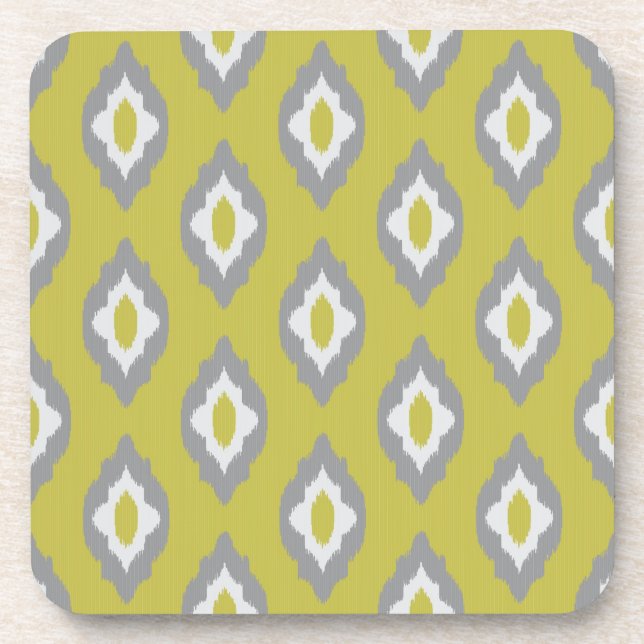 Ikat vintage pattern beverage coaster (Front)