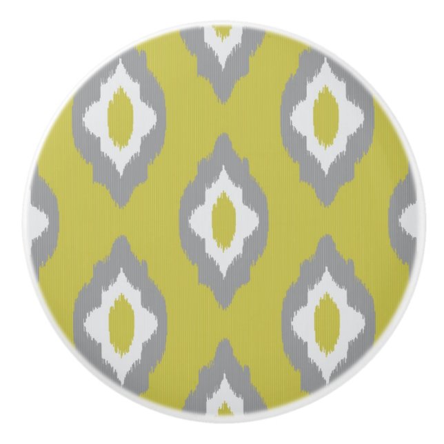 Ikat vintage pattern ceramic knob (Front)