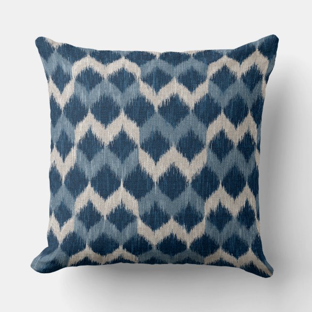 Ikat Wave Throw Pillow (Front)