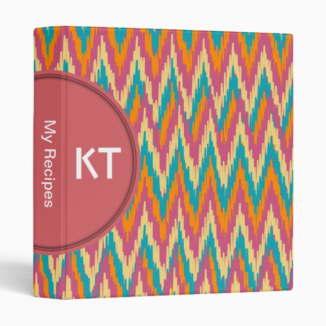 iKat Zigzag Design Spice Colors 3 Ring Binder (Front/Spine)