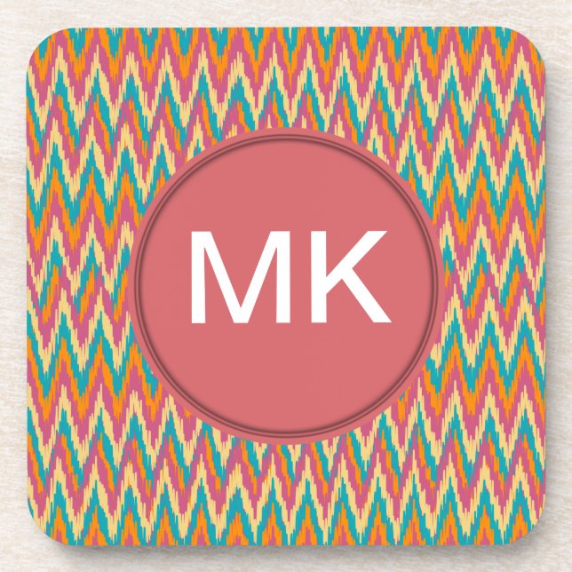 iKat Zigzag Design Spice Colors Coaster (Front)