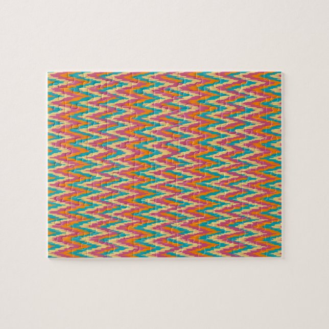 iKat Zigzag Design Spice Colors Jigsaw Puzzle (Horizontal)
