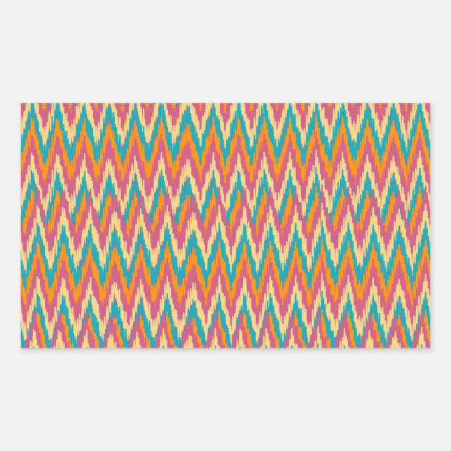 iKat Zigzag Design Spice Colors Rectangular Sticker (Front)