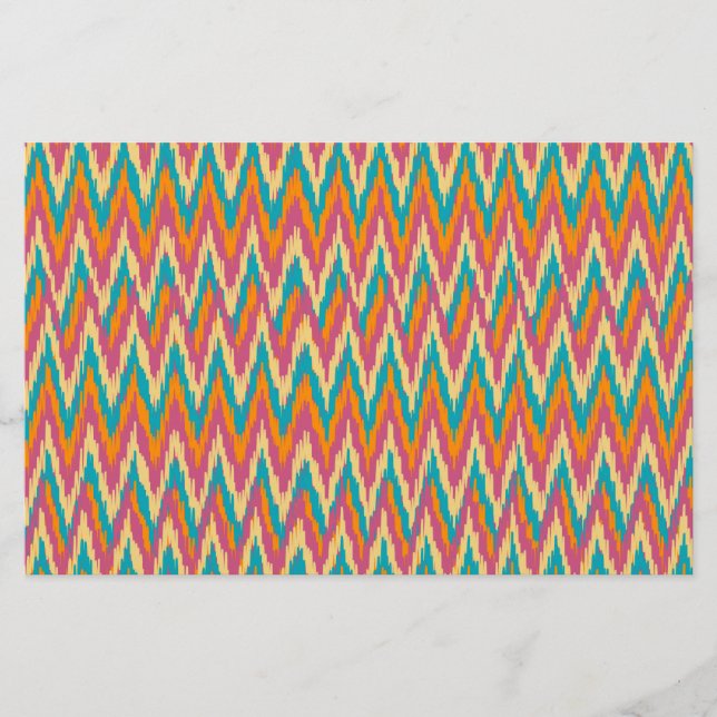 iKat Zigzag Design Spice Colors Stationery (Front)