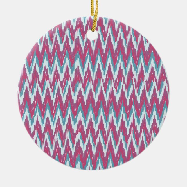 ikat zigzag effect12.ai ceramic ornament (Front)