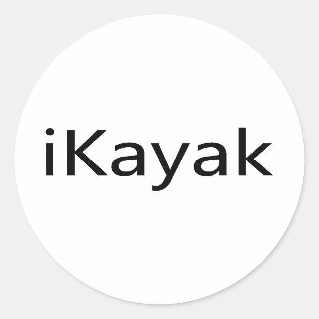 iKayak Classic Round Sticker (Front)