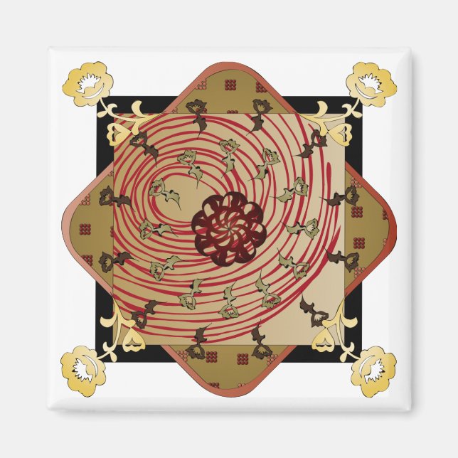 Ikea Rugs Red Swirl Magnet (Front)