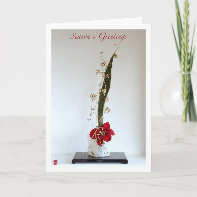 Ikebana-063 Season's Greetings Holiday Card (Front)