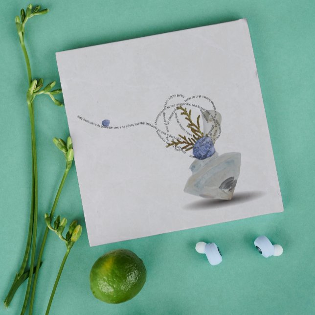 Ikebana diamond blue clam seashell depth poem trivet (Creator Uploaded)