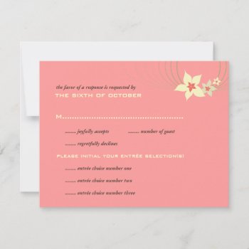 Ikebana Frangipani Pink Tropical Flower Wedding Rsvp Card by fatfatin_box at Zazzle