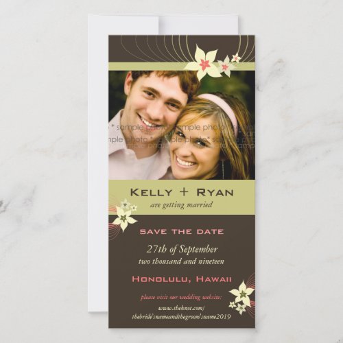 Ikebana Frangipani Pink Tropical Flower Wedding Save The Date