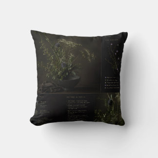 Ikebana Study No. 26 Purple Lily & Thorn Throw Pillow