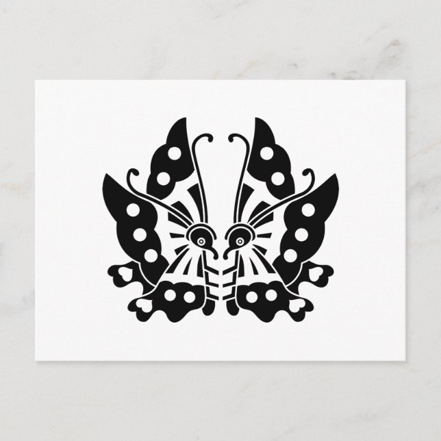 Ikeda facing butterflies postcard (Front)