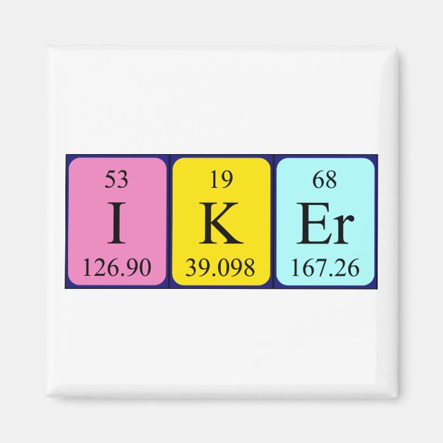 Iker periodic table name magnet (Front)