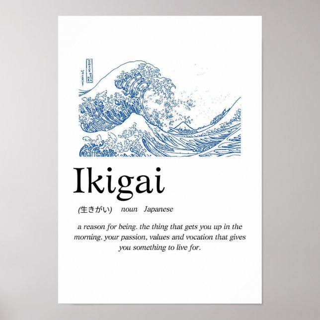 Ikigai Definition Wall Art – Japanese Meaning of L (Front)