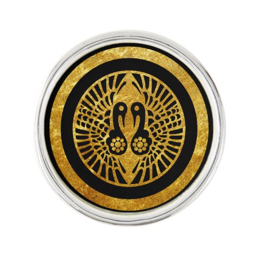 Ikko Ikki Mon Japanese clan faux gold on black Pin