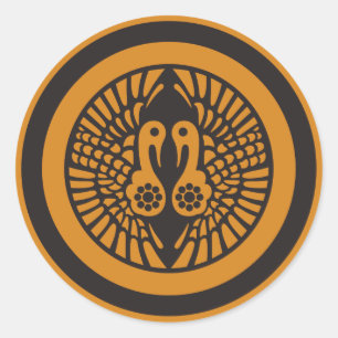 Ikko Ikki Mon Japanese clan vintage colors Classic Round Sticker