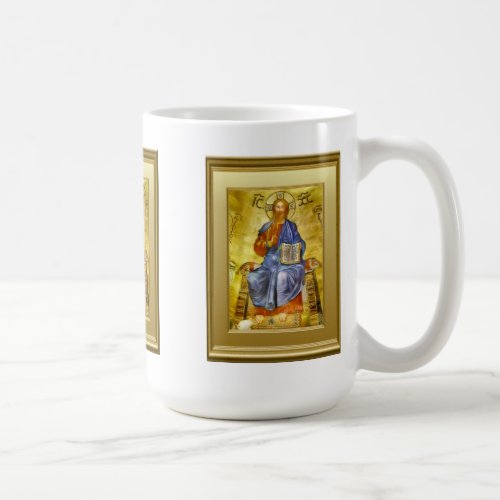 Ikon of Christ with a gospel book  Orthodox Coffee Mug