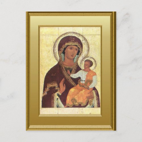 Ikon of the Virgin Mary and the Child Jesus Postcard