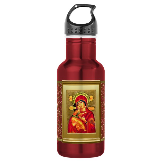 Ikon of the Virgin Mary and the child Jesus Stainless Steel Water Bottle (Front)